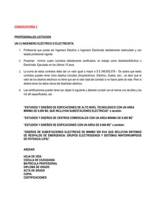 Convocatorias Laborales Profesionales PDF Descarga Gratuita