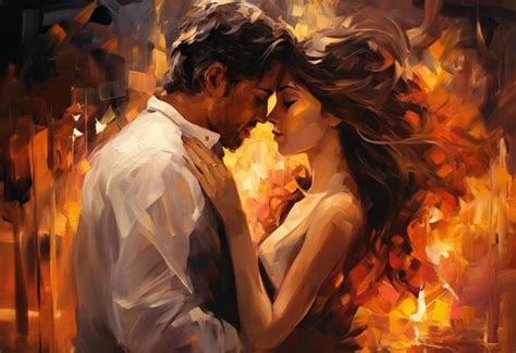 Premium Photo Embracing Couple Painting