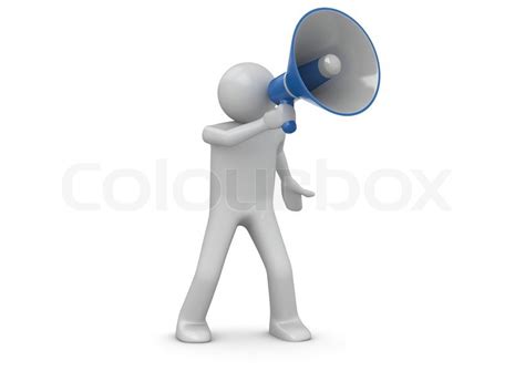 Making Announcement Over Loudspeaker Stock Image Colourbox