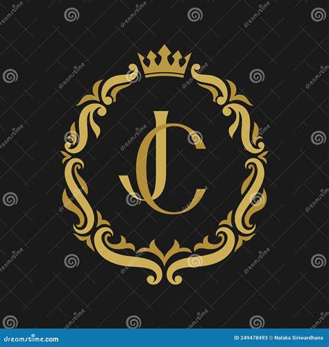 Plantilla De Logotipo De Vintage Floral De Letra Jc Oro Ilustraci N