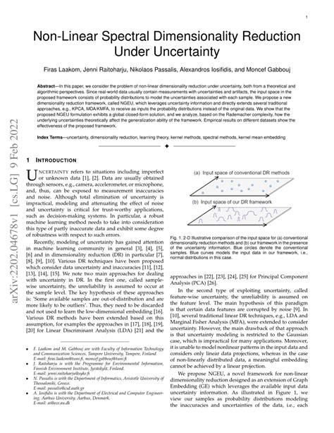 PDF Non Linear Spectral Dimensionality Reduction Under Uncertainty