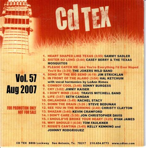 CD Tex Vol. 57 Aug 2007 (2007, CD) - Discogs