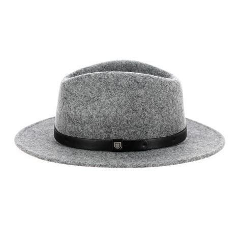 Chapeau Fedora Messer Feutre Laine Gris Chin Brixton Reference