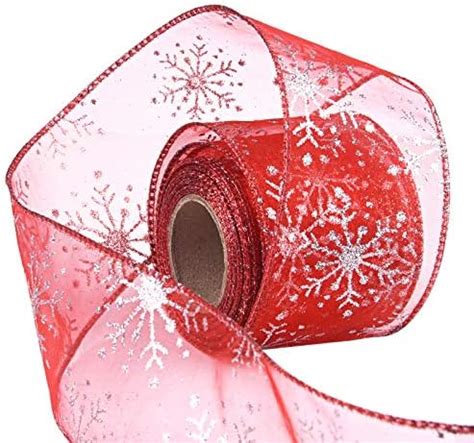 Amazon Livder Cinta De Organza Con Alambre De Navidad De