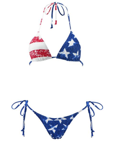 Sexy American Flag String Thong Bikini Swimsuit For Women Sherrylo