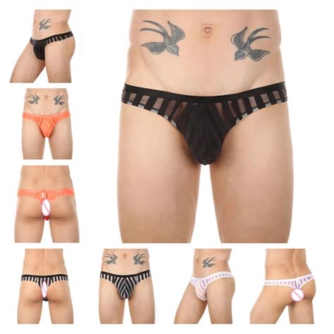 MEN S MESH THONGS See Through Underwear Bikini Brief G String