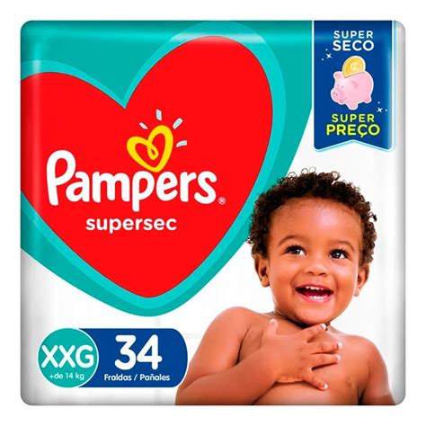 FRALDA PAMPERS SUPERSEC HIPER XXG 34UN FRALDA PAMPERS SUPERSEC HIPER