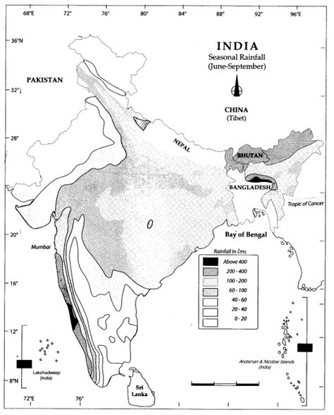 Class 9 Geography Map Work Chapter 4 Climate