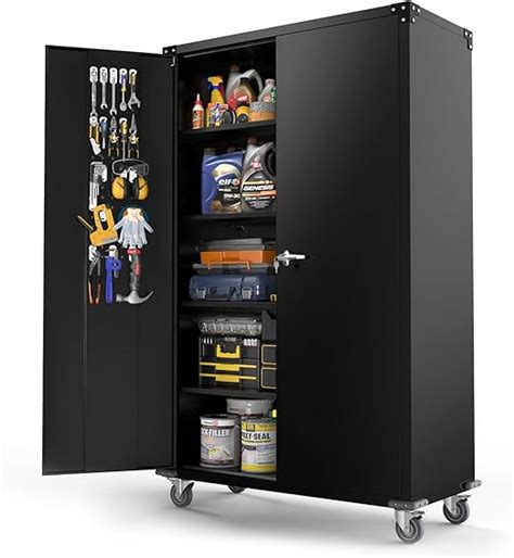 Vingli 72 H Upgraded Tall And Wide Black Metal Storage