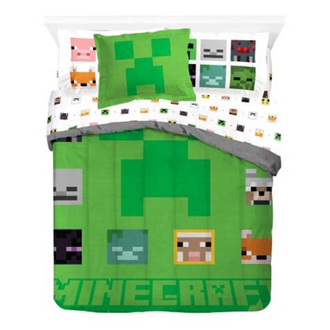 Sunny Side Up Minecraft Creeper Bed Set with Sham, Full - Kroger