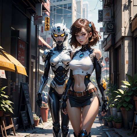 Anime Style Woman In A Short Skirt And A Robot Suit SeaArt AI