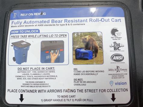 Info Label On That Bear Resistant Garbage Can Ralaska