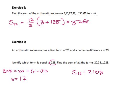 Arithmetic Series Ibsl Revision Worksheet Nth Term Sum Of N