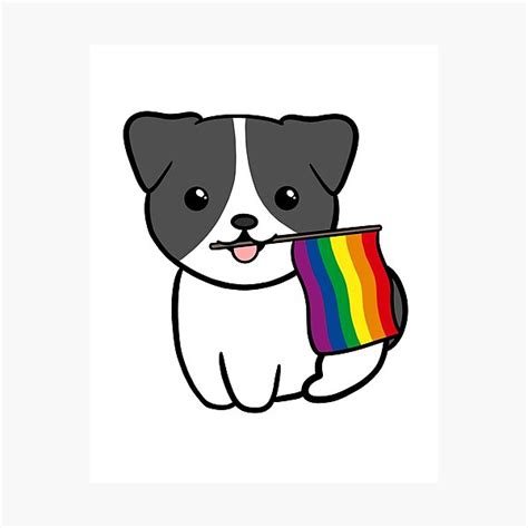 Lámina fotográfica Bandera del orgullo gay de Jack Russell Terrier