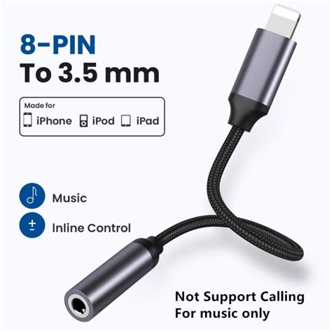 Pin To Mm Jack Aux Cable Lightning Interface To Aux Headphone