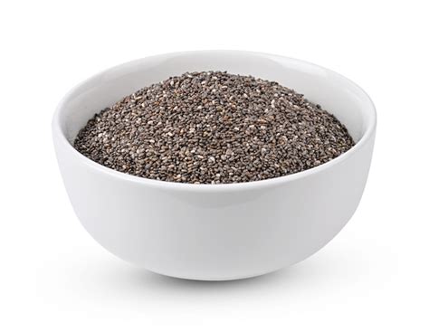 Premium Photo Chia Seeds In White Ceramic Bowl Isolated On White