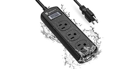 Weatherproof 3 Outlets Outdoor Power Strip 9ft Cord