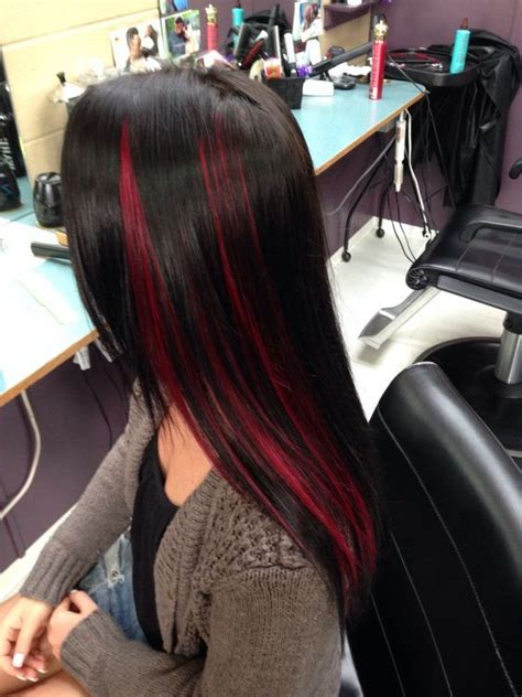 red hair peekaboo highlights - Jeramy Schrader