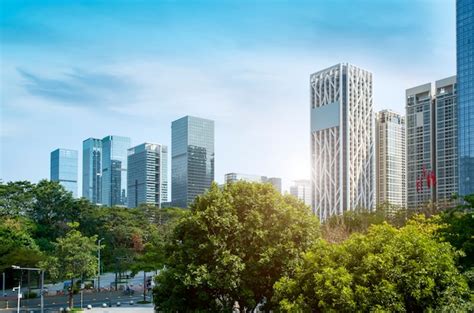 Premium Photo Architectural Landscape Of Commercial Building In
