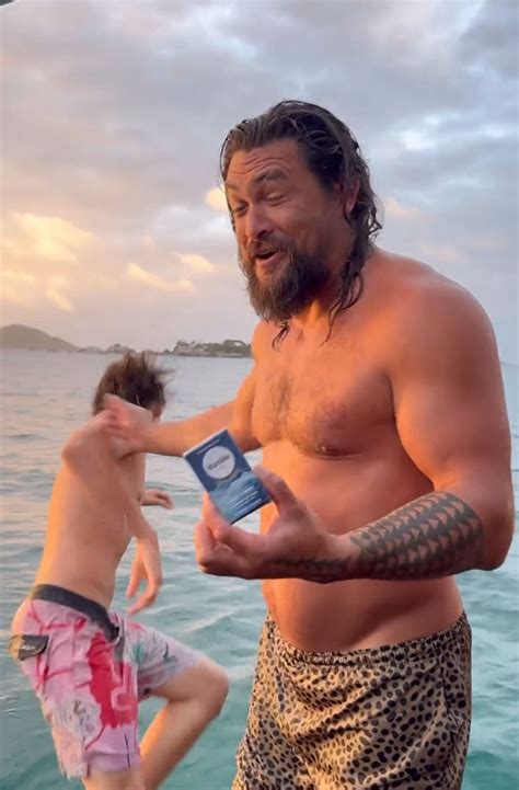 Jason Momoa Pushes Look Alike Son Nakoa 15 Off A Boat As Fans Say