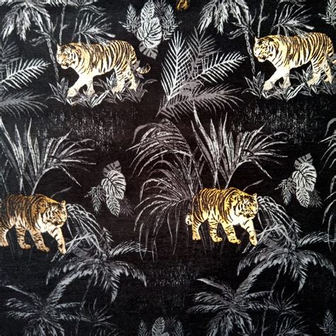 Bengal Tiger Velvet Fabric, Fabric With African Animal, Fabric With