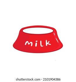 Red Cat Bowl Full Milk Cartoon Stock Vector (Royalty Free) 2101904386 | Shutterstock