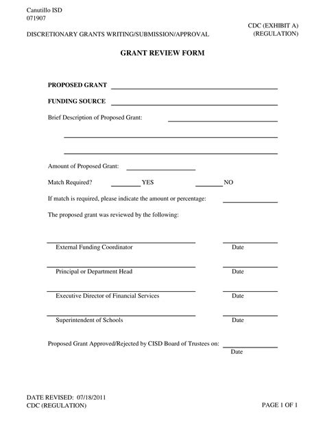 Free Grant Review Forms In Ms Word Pdf