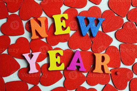 Happy New Year And Hearts 4923716 Stock Photo At Vecteezy