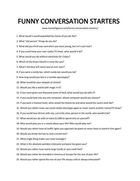 70 Funny Conversation Starters Text Social Irl Perguntas