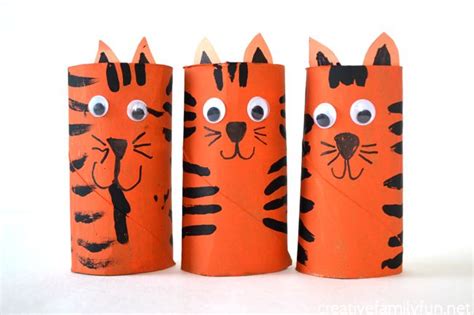 Cardboard Tube Tiger Craft For Kids Tiger Crafts Animal Crafts