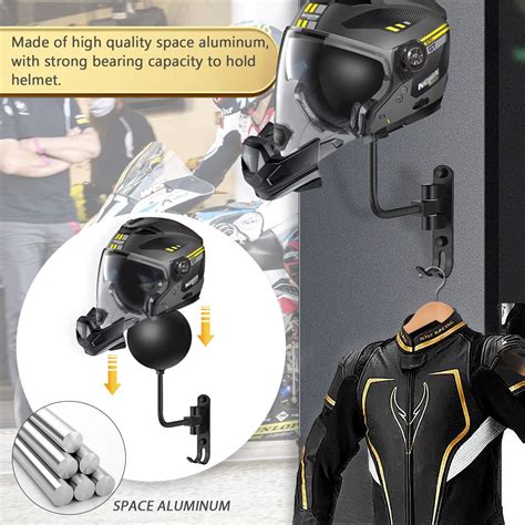 Motorcycle Helmet Rack Wall Mount 180 Degree Rotation Metal Bike Helmet Holder Mount Bicycle