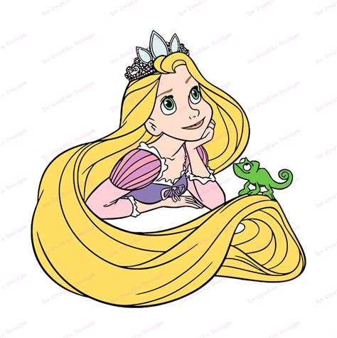 Rapunzel With Pascal Tangled Svg 2 Svg Dxf Cricut Etsy