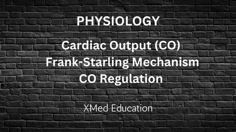 Cardiac Output Frank Starling Mechanism Myocardial Contractility