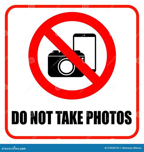 Do Not Take Photos With Warning Text Stock Vector Illustration Of