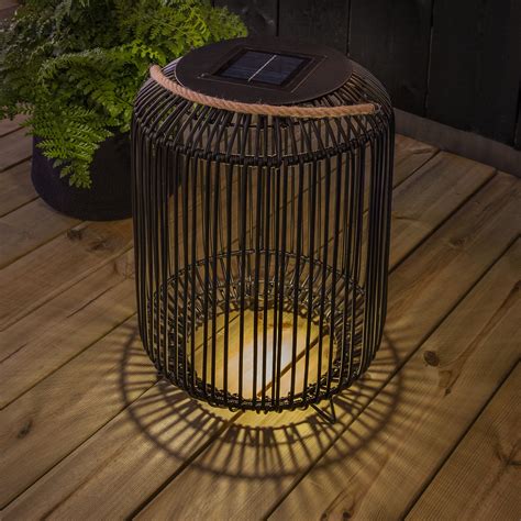 PREMIUM Solar Garten Laterne SUNLIGHT 48x34 cm Rattan Optik für Außen