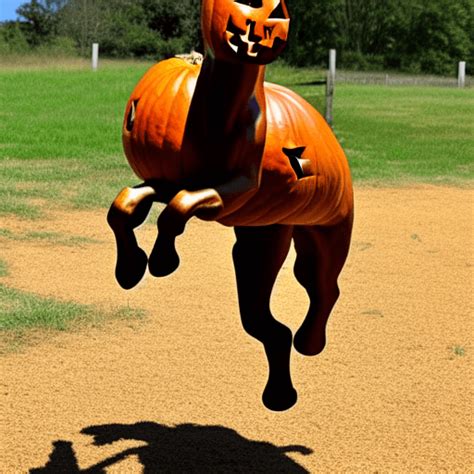 Pumpkin Horse Leaping Graphic · Creative Fabrica