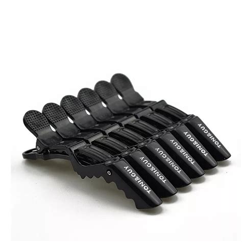 Pack De 6 Pinces Crocodile Noires 10cm Keraliss Lissage