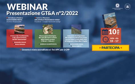 Webinar Presentazione GT A N 2 2022 Consiglio Nazionale Dei Geologi