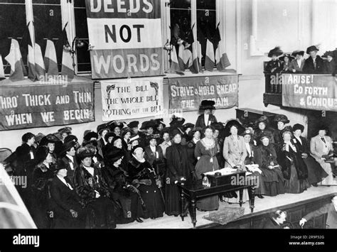 A WSPU Women S Social And Poltical Union Meeting C 1908 Emmeline