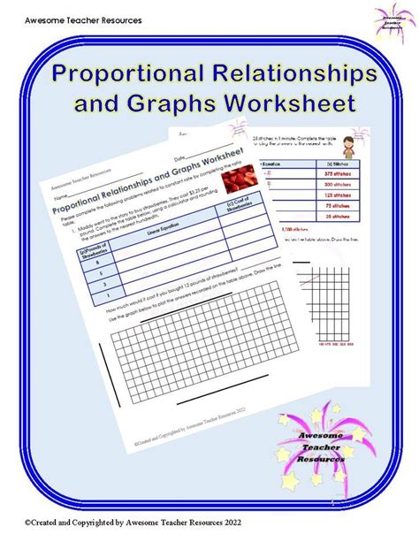 Proportional Relationships And Graphs Worksheet Proportional Relationships Graphing Teacher