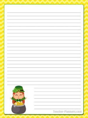 St Patrick S Day Stationery Free Printable Line Paper For Publishing