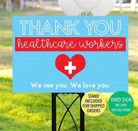 Thank You Healthcare Workers Yard Sign Nurses Yard Sign | Etsy