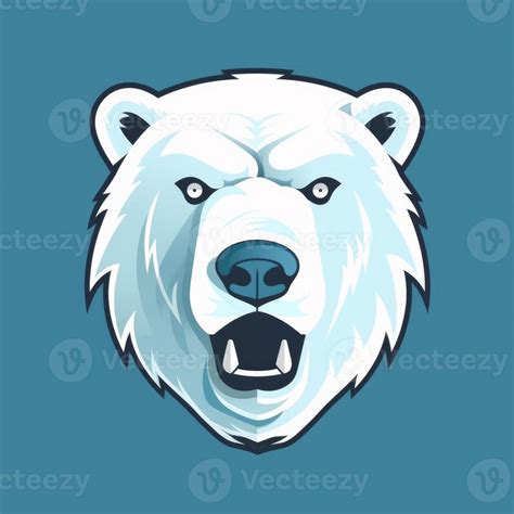 Cartoon Esports Fierce Polar Bear Head Logo Generative AI 22311346