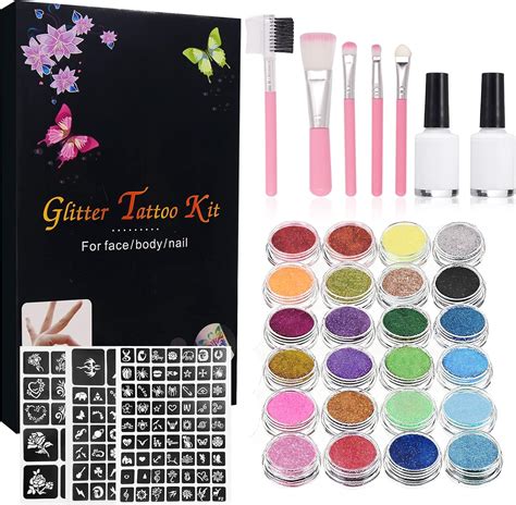 Horuili Kit Tatouage Paillette Temporaire Set Tatouages Temporaires