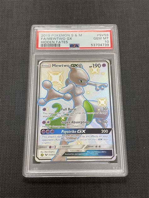 Pok Mon Psa Mewtwo Gx Hidden Fates Sv Sv Holo Full Art Ebay