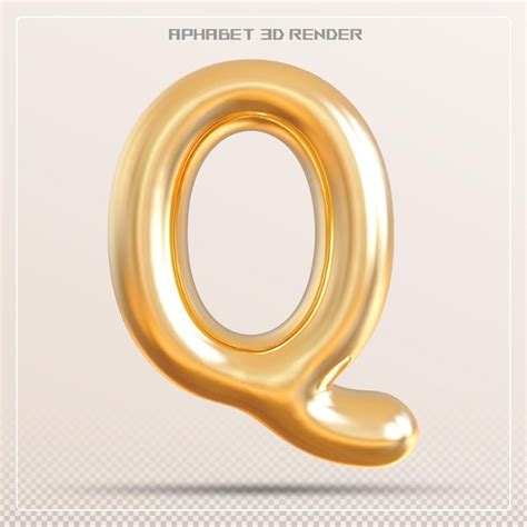 Premium Psd Gold Letter Q Font Alphabet D Render