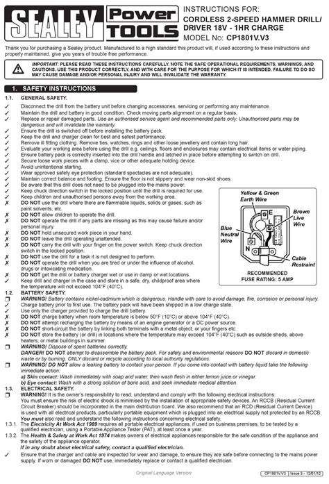 Sealey Cp1801vv3 Instructions Pdf Download Manualslib