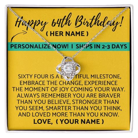 Happy 64th Birthday Personalized For Her Sister Daughter Etsy