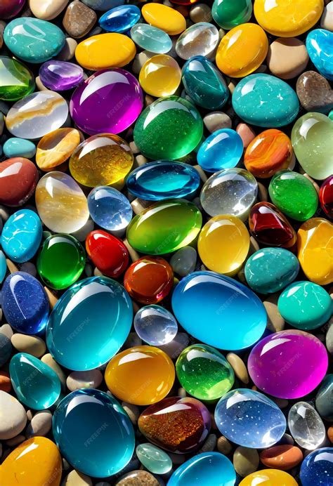 Premium Photo Colorful Glass Pebbles On The Beach Abstract Background