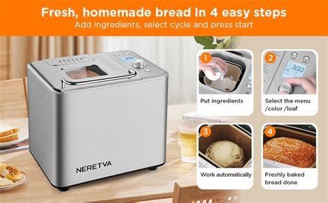 Neretva Bread Maker Machine 20 In 1 2lb Automatic